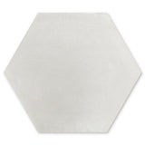 Solid Hex -Mixed Grey by New York Cement Tile: a light gray hexagon tile with a smooth, matte finish.