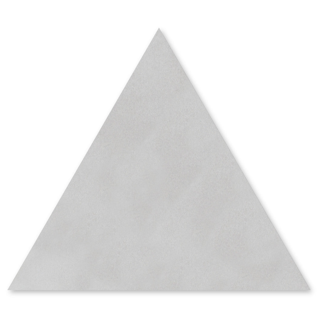 The 2219-Solid Triangle sample by New York Cement Tile features a plain, light gray geometric design on a white background.