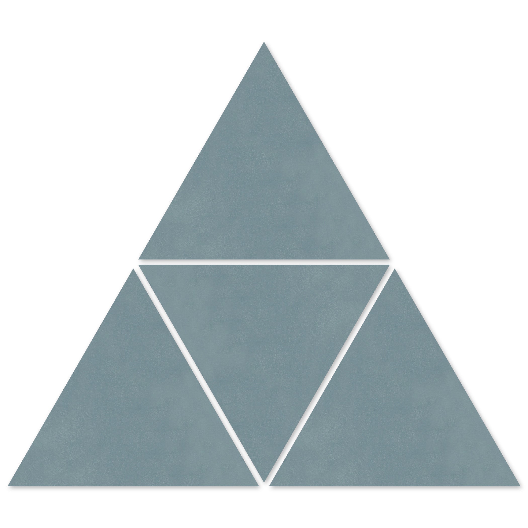 The 4401-Solid Triangle Sample by New York Cement Tile features blue-gray triangles for a striking geometric design.