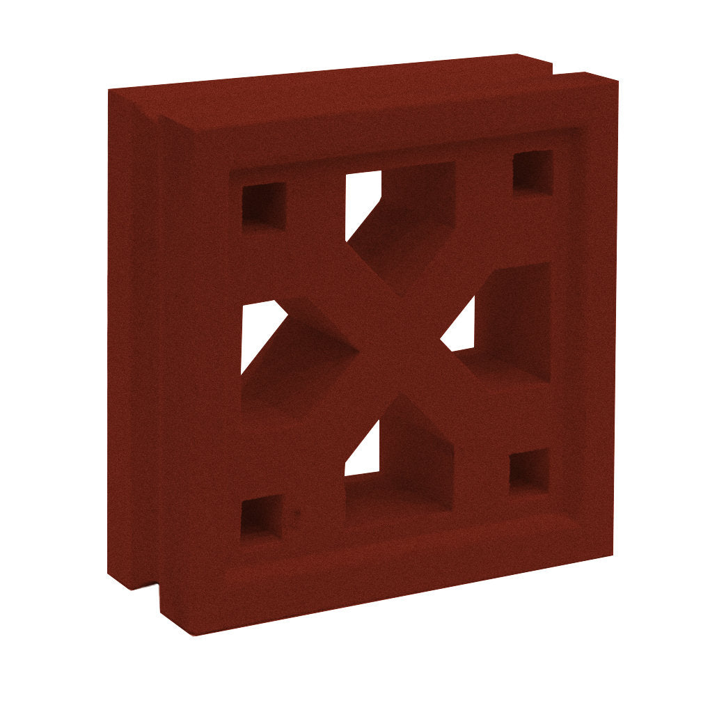 The Tahit by New York Cement Tile features X and diamond cut-outs, ideal for mid-century modern decorative partitions.