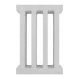 The Taz by New York Cement Tile is a white rectangular breeze block with three vertical slots like the Roman numeral III.