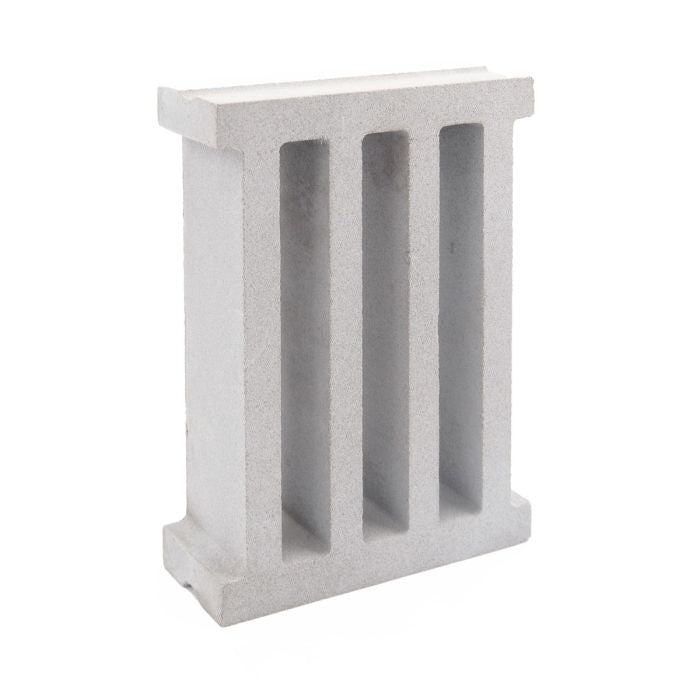 Tasmania, Extra Sample by New York Cement Tile: a mid-century concrete pillar block with 3 vertical openings on white.