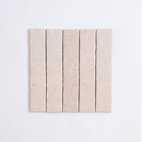 Five Toba Taupe R11 sample tiles by Toba are arranged vertically in a neat row on a white background.