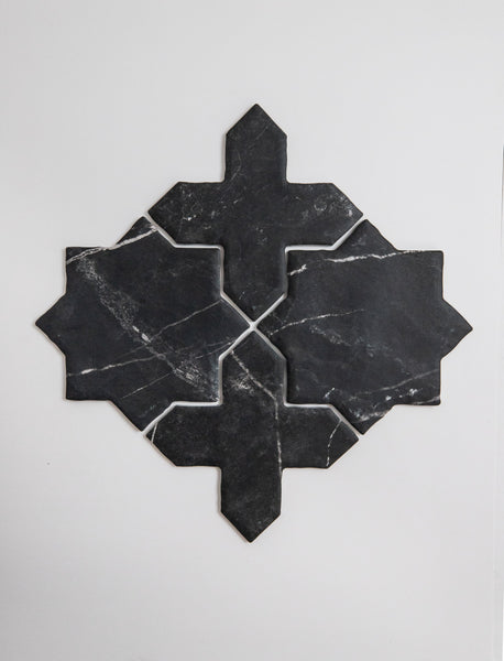Black Marble Cross-Star – New York Cement Tile