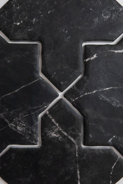 Tosca Black Marble Cross-Star tile