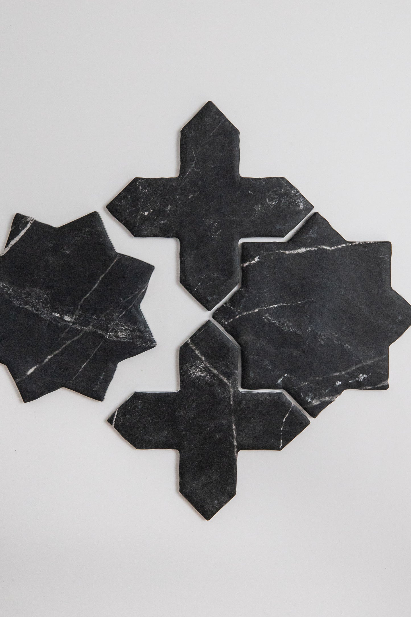 Tosca Black Marble Cross-Star tile