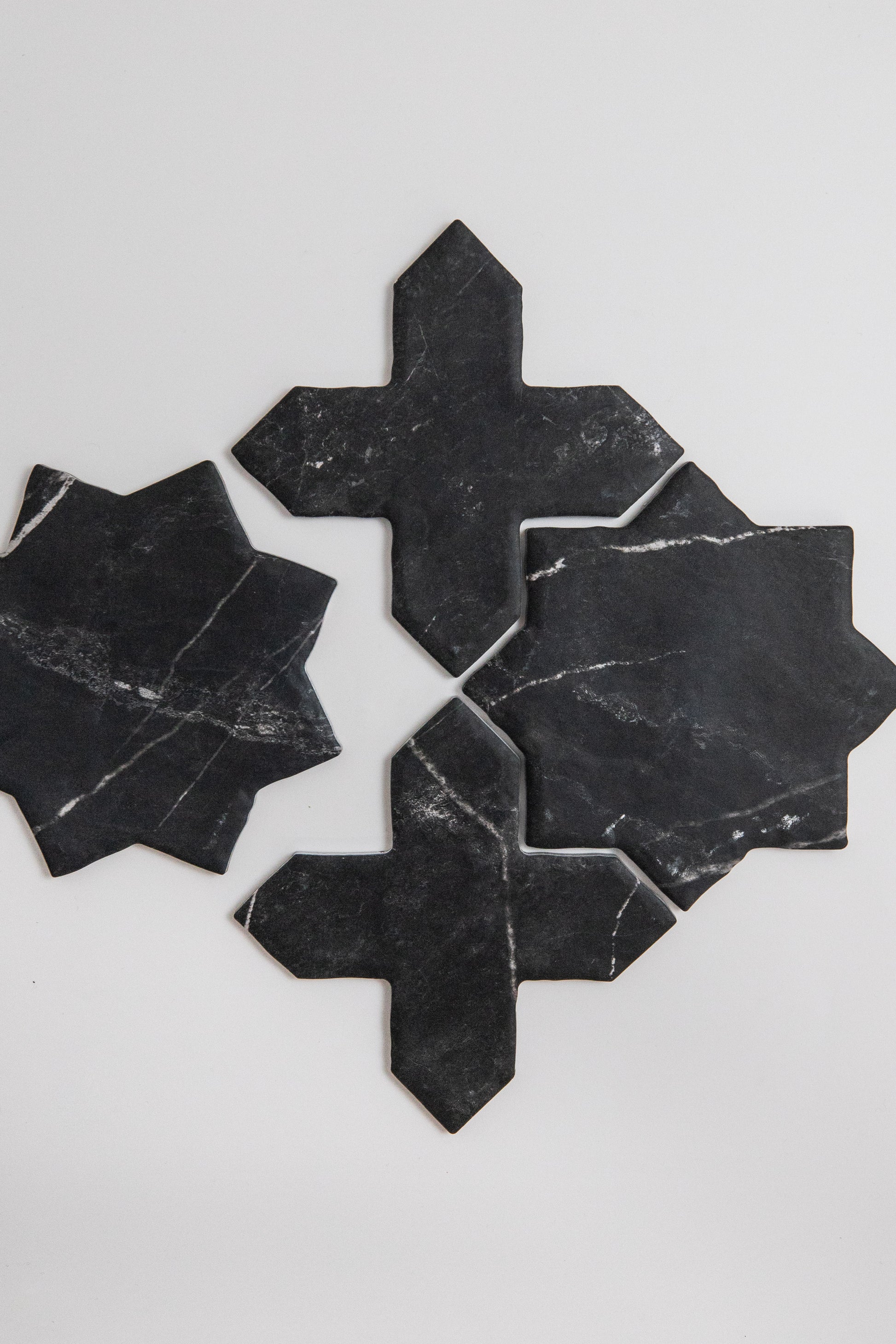 Tosca Black Marble Cross-Star tile