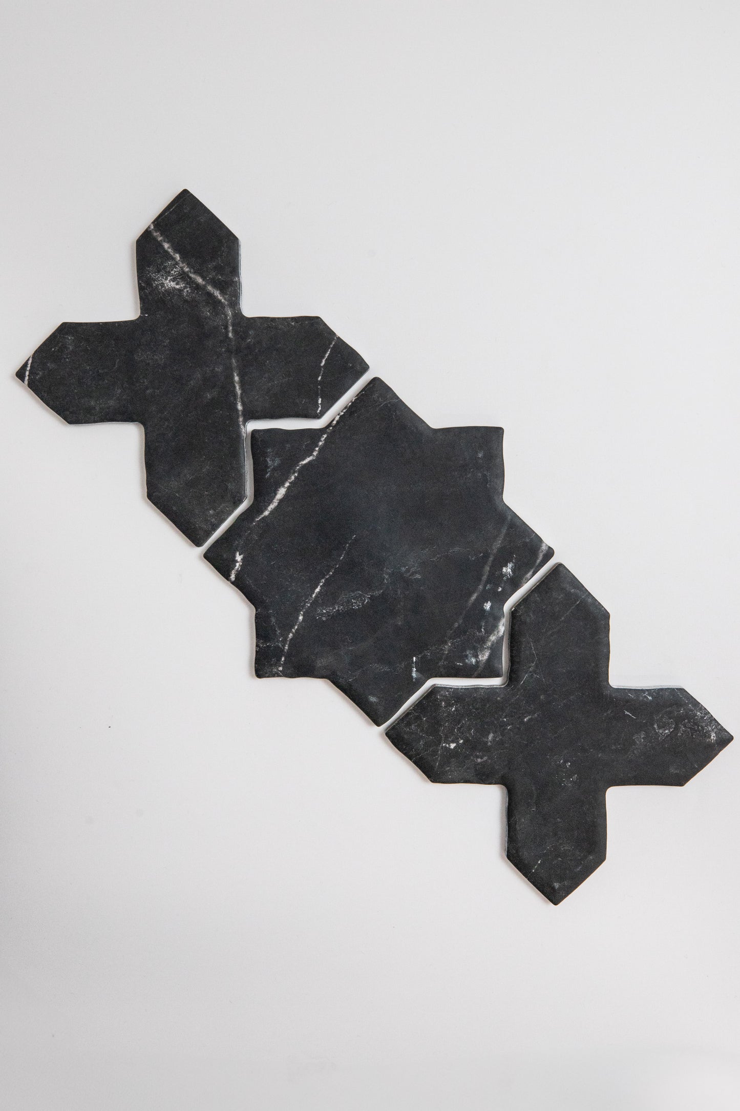 Tosca Black Marble Cross-Star tile