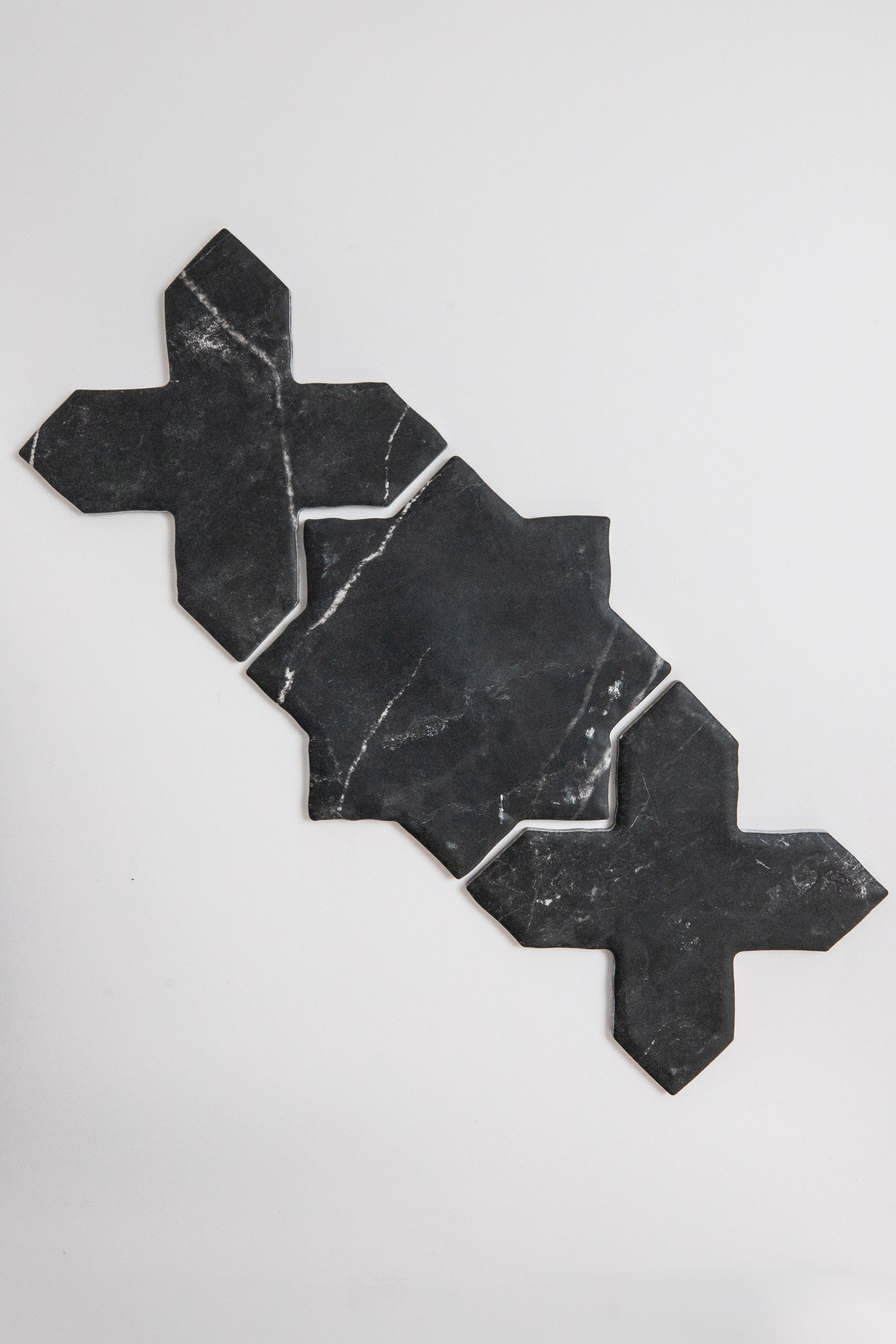 Tosca Black Marble Cross-Star tile