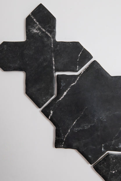 Tosca Black Marble Cross-Star tile
