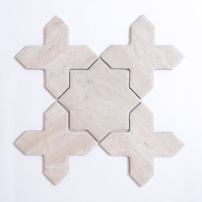 Tosca Travertine Cross-Star tile