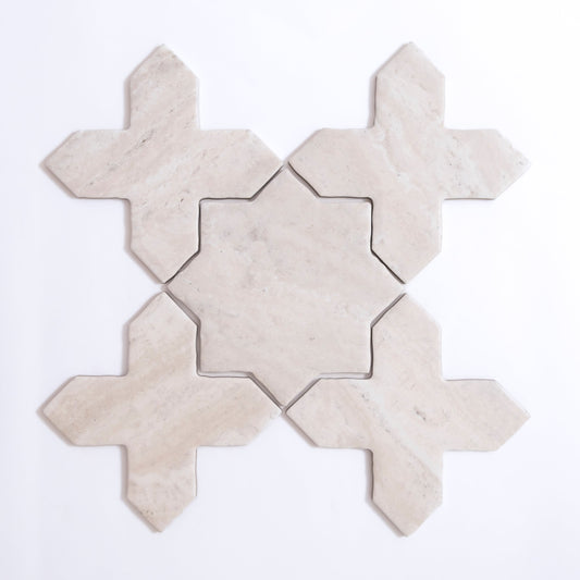 Tosca Travertine Cross-Star tile